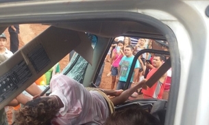 Três pessoas ficam feridas em colisão entre dois caminhões na AM-070