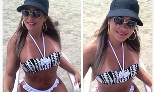 Uau!  Geisy Arruda mostra bronzeado em dia de sol