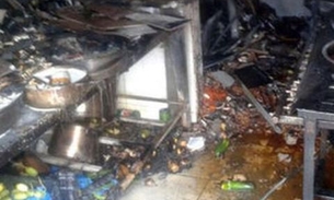 Botija de gás mal instalada causa incêndio em restaurante