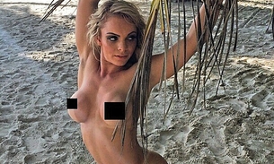 'Miss Bumbum' exibe curvas só de top e shortinho