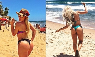 Irmãs Minerato exibem popozões em praia no último dia do ano