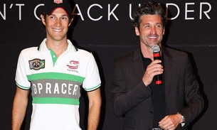  O ator Patrick Dempsey e o piloto Bruno Senna  no evento Da  TAG Heuer em SP