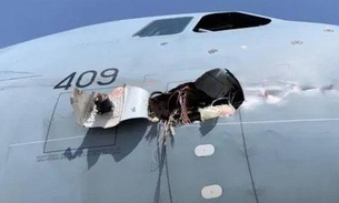 Avião da Força Aérea fica com rombo após colisão com pássaro