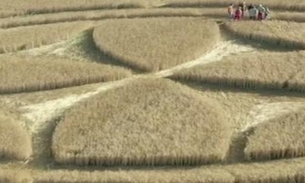 Símbolo enigmático surge em campo de trigo e atrai curiosos 