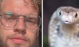 Estudante picado por naja apresenta atestado e adia depoimento à polícia