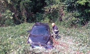 Carro capota, para em matagal no Amazonas e ocupantes tomam atitude inesperada