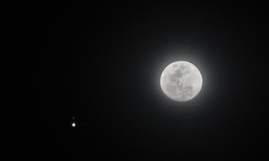 Céu limpo possibilita amazonenses apreciarem conjunção Lua-Júpiter neste sábado