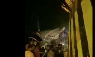 Avião com 191 passageiros se parte ao meio em aeroporto