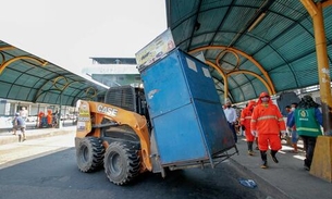 T1 vai ser fechado para obras em Manaus e comerciantes são retirados do local 