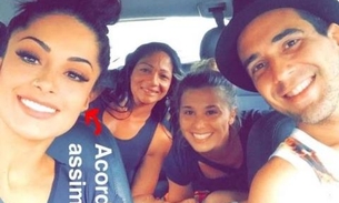 Aline Riscado passa noite com André Marques e esconde apresentador de fotos na praia