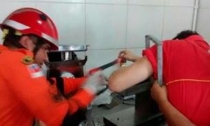 Homem tem a mão mutilada em supermercado de Manaus