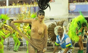 Ju Isen tira fantasia e fica nua na avenida no Carnaval de São Paulo