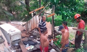 Casa desaba com homem no Colônia Santo Antônio