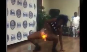 Mulher põe fogo em partes íntimas após performance com fogo dar errado