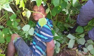 Em fuga, homem invade garagem de ônibus e se embrenha no mato, mas é preso