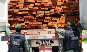 170 m³ de madeira irregular são apreendidos em contêineres no Águas Claras