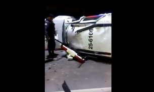 Em perseguição, PMs ficam feridos após capotar viatura em avenida da zona centro-sul