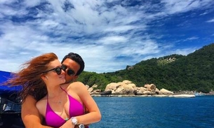 Marina Ruy Barbosa posa no maior chamego com namorado, mas algo chama atenção