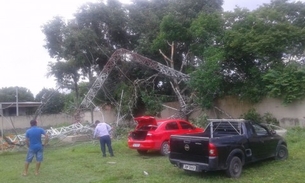 Torre de 65 metros tomba e assusta moradores do Amazonas 