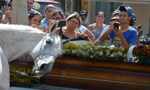  Cavalo comove família ao ‘se despedir’ de dono durante funeral