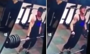 Homem faz levantamento de peso e o corpo parece quebrar 