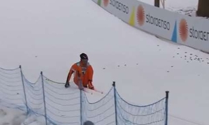 Venezuelano passa vergonha em prova e ganha título de 'pior esquiador do mundo', veja