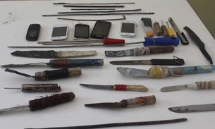 Armas brancas e celulares são encontradas durante revista em presídio no AM