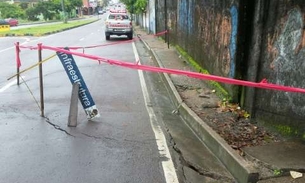 Rua ao lado da Arena tem risco de desabamento é interditada