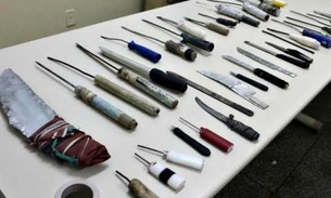 Em Manaus, 38 armas brancas são encontras dentro da Unidade Prisional do Puraquequara
