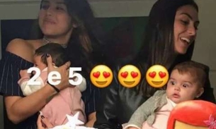 Yanna Lavigne e Bruno Gissoni comemoram dois meses da filha com festa