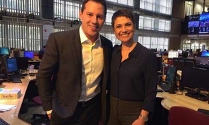 Prestes a estrear no 'Jornal Hoje' substituto de Evaristo posa com Sandra Annenberg