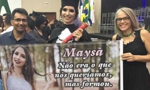 Pais estendem faixa ‘irônica’ durante formatura e viram assunto na web: 'Não era o que queríamos' 