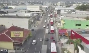 Obra emergencial deixa trânsito caótico em avenida de Manaus