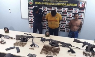 Após denúncia, trio é preso com fuzis e munições em sítio no Amazonas