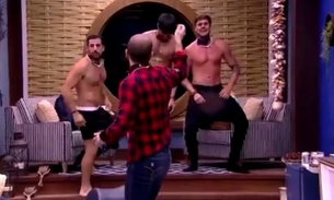 BBB18: Lucas, Kaysar e Breno fazem striptease no Bangalô do Líder; 'Quero até o chão'