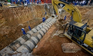 Obra de instalação de nova drenagem em avenida de Manaus chega a 50%