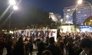 Manifestantes protestam contra morte de vereadora e motorista no Centro do Rio