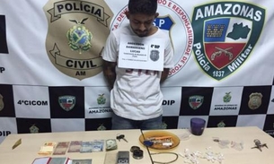 Procurado por roubo, ‘Miojo’ é preso enquanto embalava drogas em rua de Manaus