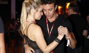 Em mesmo camarote que Lucas e noiva, Jéssica é clicada aos beijos com rapaz 