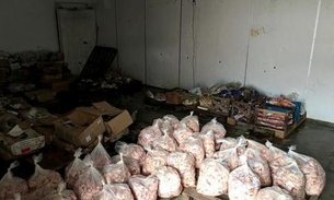Mais de 1 tonelada de alimentos é apreendida em frigorífico clandestino em Manaus