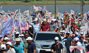 Em Boa Vista do Ramos, Amazonino Mendes agradeceu emocionado apoio da população 