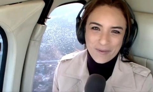 Porta de helicóptero da Globo se abre durante voo e jornalista entre em pânico