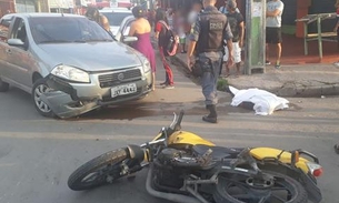 Vigilante morre ao ter motocicleta atingida por carro em cruzamento de Manaus