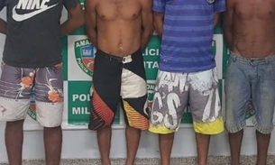 Quarteto é  preso com drogas e espingarda em beco de Manaus