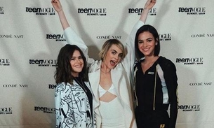 Nos EUA, Bruna Marquezine e Maisa se encontram com Cara Delevigne e fãs piram