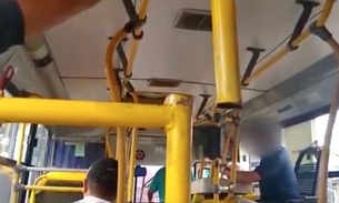 Vídeo: ônibus com barra solta da mesma empresa em que homem cortou o pulso em Manaus 