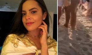 Ex-BBB Mayla leva surra em praia após jogar bebida no rosto de uma moça; veja vídeo