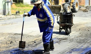 Em Manaus, conjunto recebe mutirão de tapa-buracos e recapeamento 