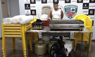 Em Manaus,  chapeiro é preso suspeito de furtar equipamentos de lanchonete onde trabalhava