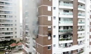 Vídeo mostra incêndio que atingiu apartamento em condomínio de luxo em Manaus